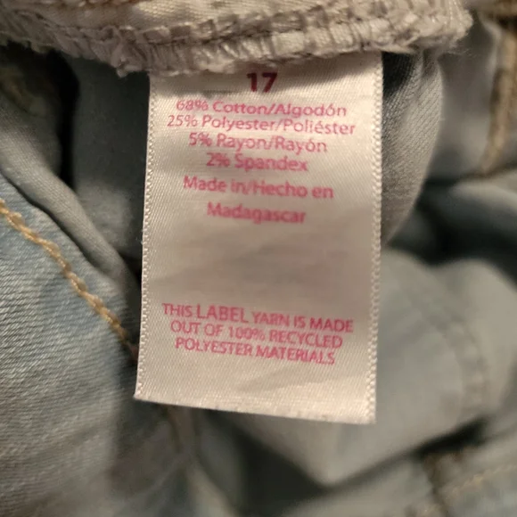 No Boundaries Light Wash Denim  Straight Leg Jeans Size 17 - Picture 5 of 5